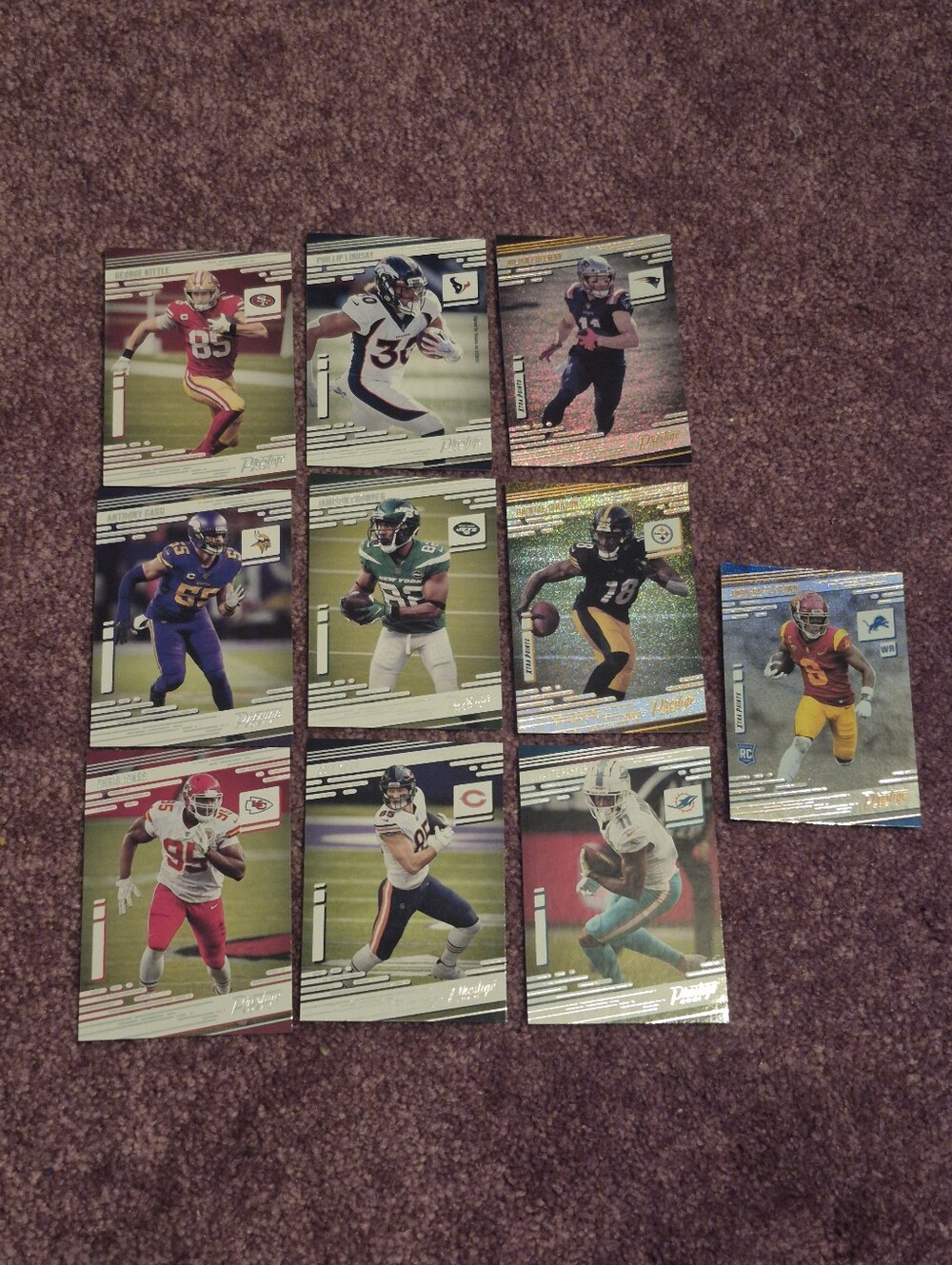 Panini Football Card Set - Red, Blue, Green, Gold Accents